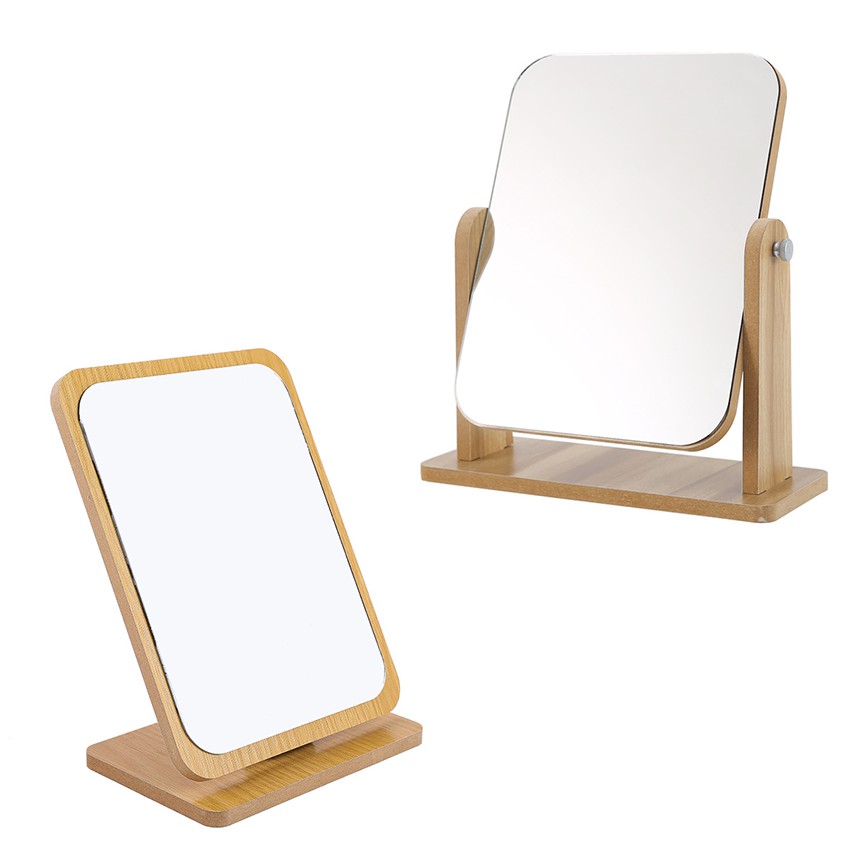 กระจกตั้งโต๊ะ กระจกไม้มินิอล ตระจกแต่งหน้า กระจกมินิมอล สไตล์เกาหลี - รูปที่ 6