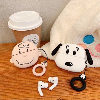 เคสหูฟัง แบบนิ่ม ลายการ์ตูน Snoopy Charlie น่ารัก สําหรับ airpods 1 2 pro