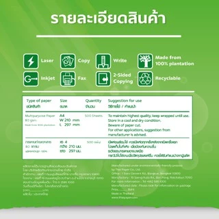 [ส่งฟรี!] Green Read กระดาษถ่ายเอกสารถนอมสายตา 80 แกรม A4 บรรจุ 5 รีม
