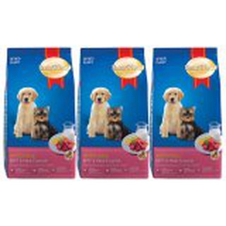 SmartHeart Beef &amp; Milk Flavor for All Breed Puppies 3kg (3 Units) อาหารลูกสุนัข ทุกสายพันธ์ รสเนื้อวัวและนม 3kg (3 ถุง)