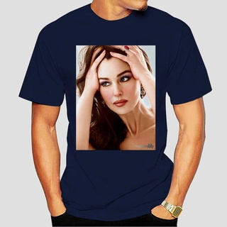 TSHIRTฝ้ายเสื้อยืดลำลองใหม่ เสื้อยืดแขนสั้นลําลอง พิมพ์ลายกราฟฟิค Monica Bellucci Monica Bellucci สําหรับผู้ชาย J Dlinke