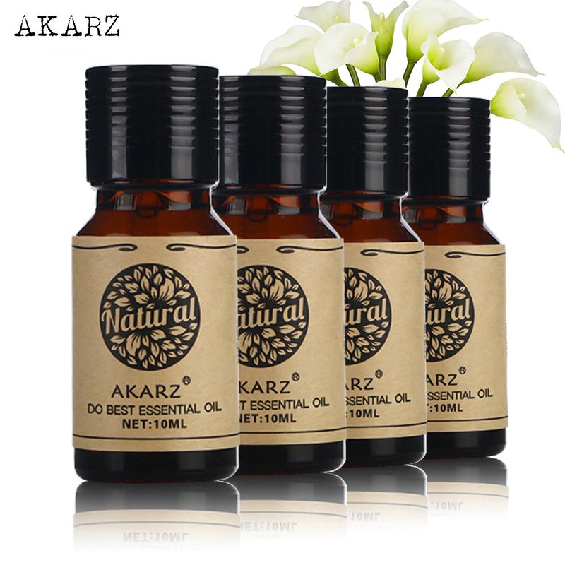 AKARZ Patchouli Lavender Orange Chamomile Essential Oil sets แพทชูลี่ ลาเวนเดอร์ สีส้ม คาโมไมล์ ชุดน้ำมันหอมระเหย 10ml*4