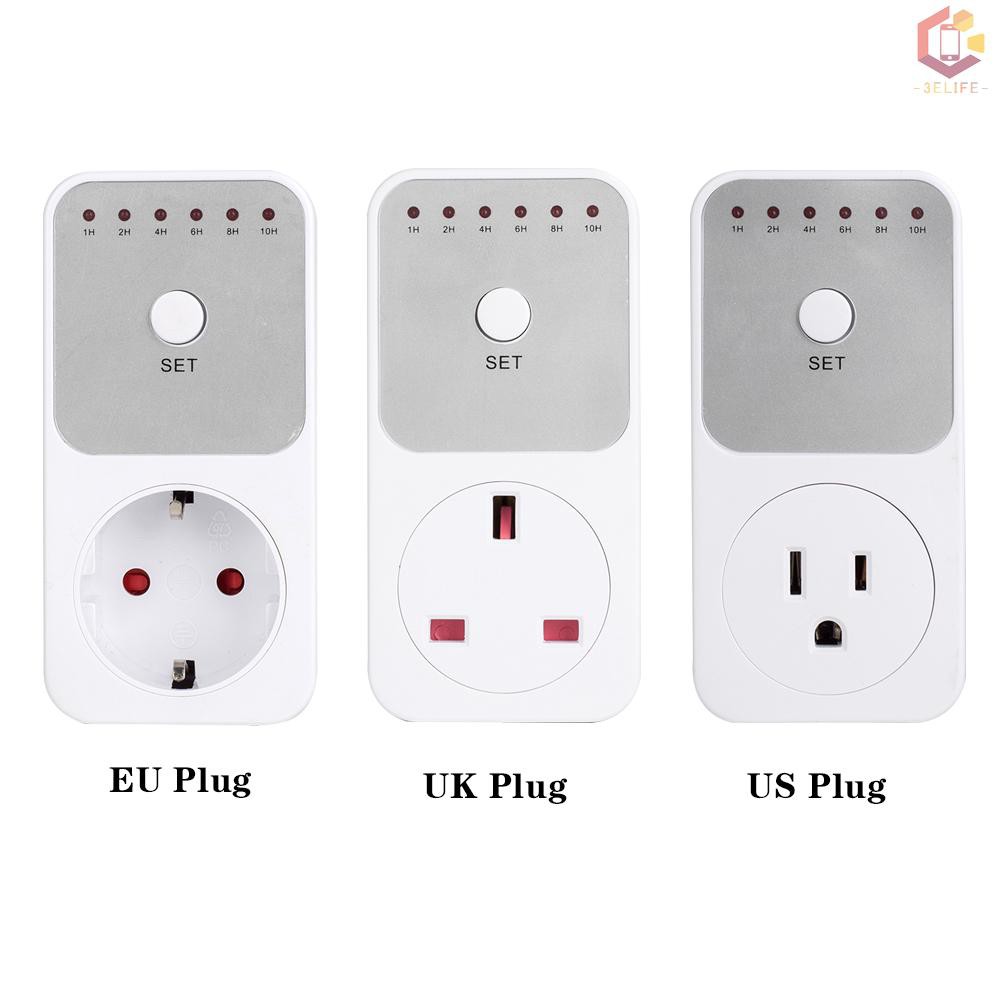 LIFE 1-10 Hours Indoor Countdown Timer Socket Set Switch with Grounded ...