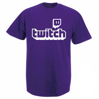 【ใหม่】เสื้อยืดพิมพ์ลาย twitch tv สีม่วง