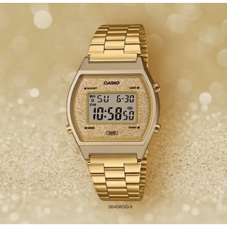 นาฬิกา Casio รุ่น B640WGG-9 นาฬิการุ่นใหม่ล่าสุด สีทองหน้าปัดกลิตเตอร์ วิบวับ - ของแท้ 100% รับประกันสินค้า 1 ปีเต็ม