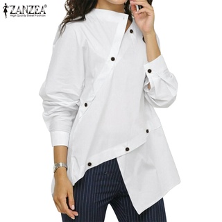 CELMIA ZANZEA Women Long Sleeve Shirt Asymmetrical Tops Streetwear Casual Loose Blouse Plus Size