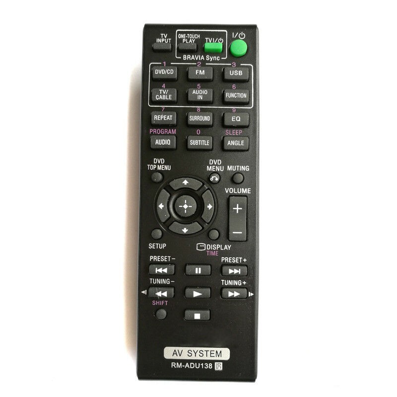 ใหม่ RM-ADU138 เสียง/วิดีโอตัวรับสัญญาณ AV รีโมทคอนโทรลสําหรับ Sony DAV-TZ140 DAV-TZ150 HBD-TZ145 HB