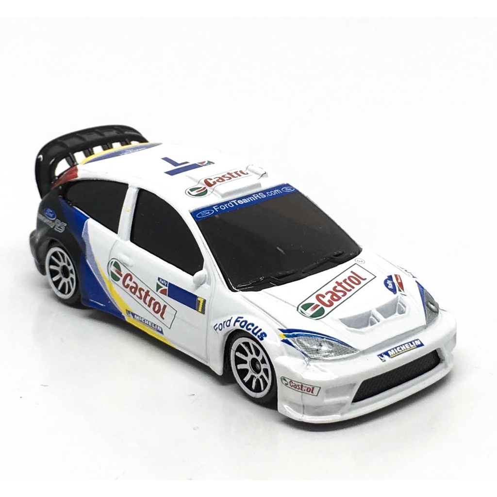Majorette Ford Focus WRC - no.7 Castrol - White Color /Wheels 5UW /scale 1/57 (3 inches) no Package