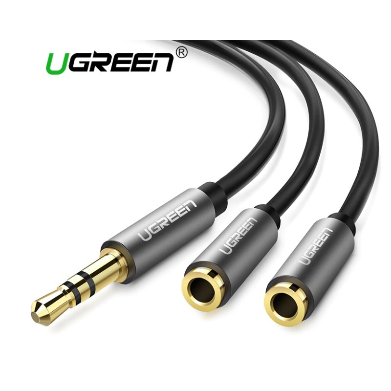 Ugreen Headphone Splitter 3.5mm Audio Stereo Extension Cable Male to Female Dual Headphone Adapter