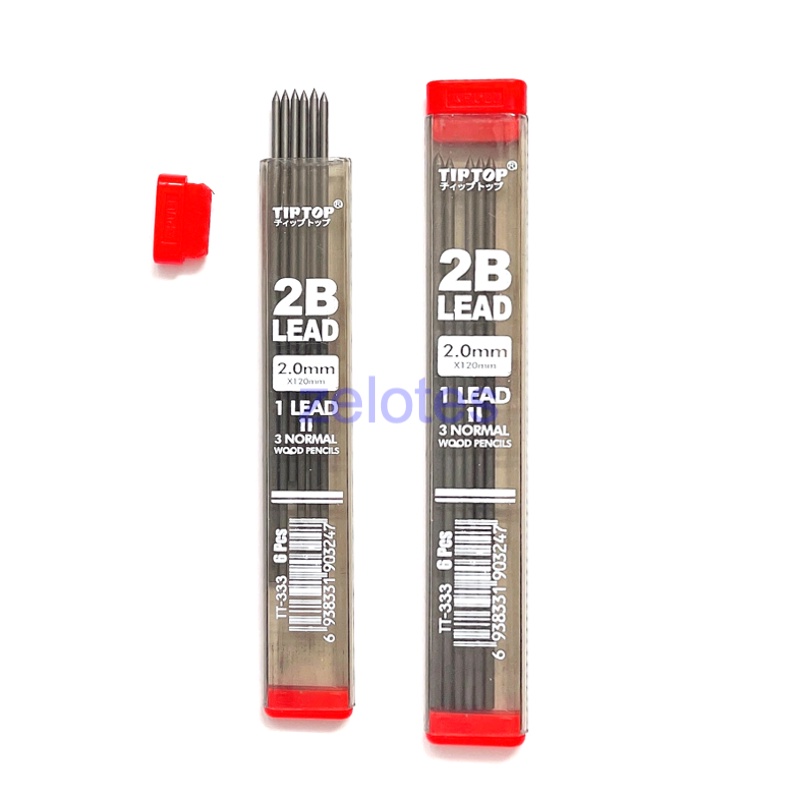 ไส้ดินสอกด T-333 ขนาด 2.0mm 2B  อย่างดีไม่หักง่าย (T-333 \ 6อัน\หลอด )