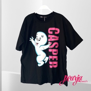 Tshirtคอลูกเรือcrew neckเสื้อยืดทรงโอเวอร์ไซส์ สกรีนลาย CASPER-4XL