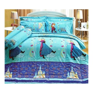 ส่งฟรี ชุดเครื่องนอนลาย Frozen Elsa สีฟ้า รุ่น FZ001