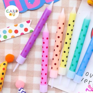 [พร้อมส่ง🇹🇭] เทียนวันเกิดลายจุด Pastel Polka Dots