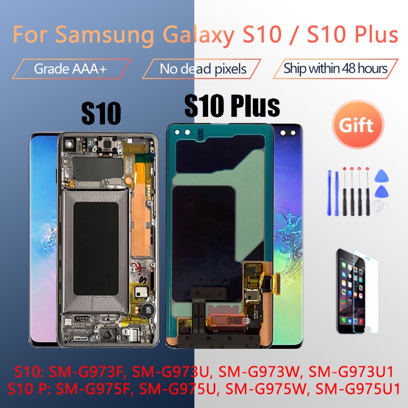 AMOLED S10 LCD สําหรับ SAMSUNG Galaxy S10 G973F/DS G973F G973 S10 Plus G975 G975F G975F/DS Touch Scr