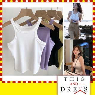 💜Julia Tank Top💜เสื้อกล้าม ลุคคุณหนู รัดรูปพอดีตัว แมทช์ง่าย สายเล็ก เซ็กซี่ ทรงสวย ซักไม่ย้วย-086
