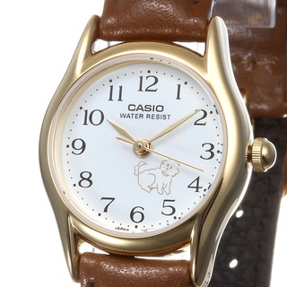 casio นาฬิกาข้อมือผู้หญิงหน้าปัดสุนัขรุ่น LTP-1094Q-7B7 ของแท้รับประกัน1ปี