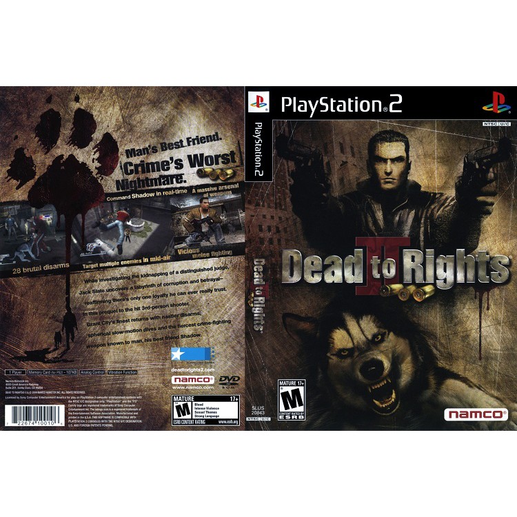 Dead To Rights 2 Ps2 Us Dvd5 1 Disc Shopee Thailand