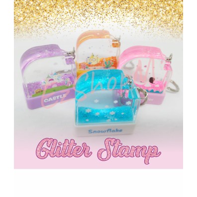 NEW STAMP COP NAMA GLITTER WITH KEYCHAIN (NURSE, SCHOOL, KIDS)