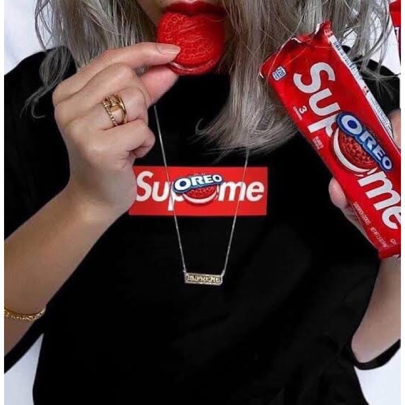 เสื้อยืด Supreme x Oreo Tee (black, L, new) by Supreme blog store ฟรีสติกเกอร์