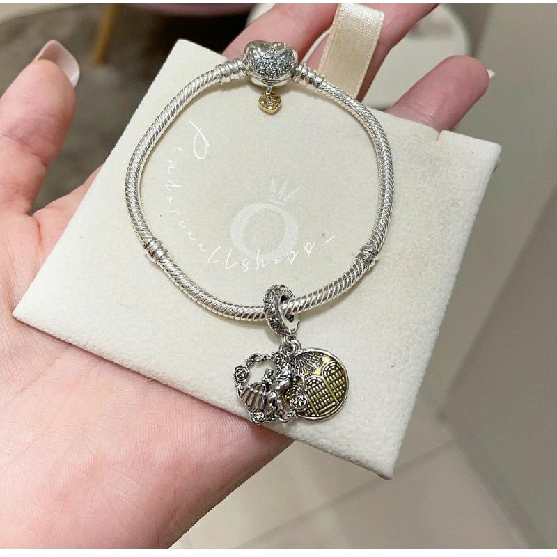 (ของแท้100%)pandora Disney  dangle (แค่ชาร์ม) เจ้าหญิงเบลล์ new collection ติ้งเจ้าหญิงเบลล์&อสูร