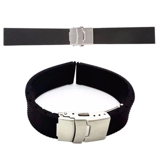 B&G สายนาฬิกา Silicone Strap เเบบนิ่ม สายยางซิลิโคน ลายตาข่าย มีขนาด 20 mm, 22 mm, 24 mm
