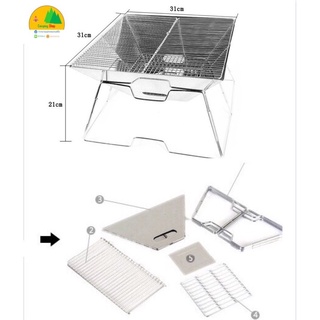 เตาย่าง สแตนเลส สามารถพับเก็บได้ แบบพกพา น้ำหนักเบา มี 2 ขนาด SMALL SIZE, BIG SIZE