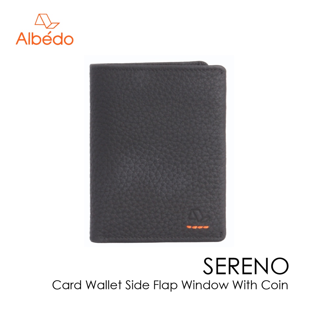 [Albedo] SERENO 6 CARD WALLET SIDE FLAP WINDOW WITH COIN กระเป๋าสตางค์ หนังแท้ รุ่น SERENO - SR02099