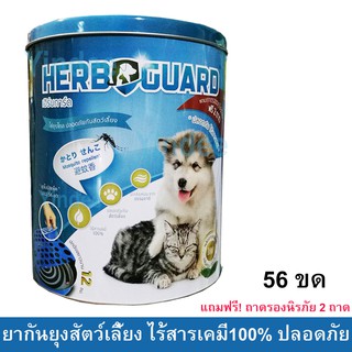 Herbguard ยาจุดกันยุงสมุนไพร สำหรับ หมา แมว สัตว์เลี้ยง เฮิร์บการ์ด ปลอดภัย ไร้สารเคมี กลิ่นตะไคร้หอม ขนาด 56ขด/ถัง