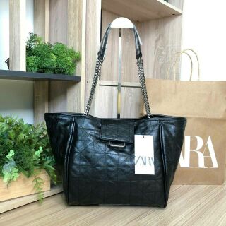 ZARA  SOFT ROCKER TOTE BAG.แท้💯outlet