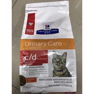 Hills Prescription Diet Urinary Care c/d Stress 1.5 kg อาหารแมว สูตรช่วยลดความเครียด เป็นสาเหตุทำให้เป็นโรคนิ่ว