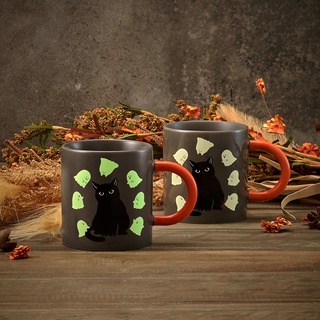 แก้วมัค Starbucks Black Cat &amp; Ghost Mug Halloween 2021 เรืองแสงในที่มืด สตาร์บัคส์