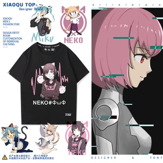 NEKO ดนตรีอิเล็กทรอนิกส์ เกมมือถือ music world Cytus II เสื้อยืดแขนสั้นผู้ชายและผู้หญิงผ้าฝ้ายครึ่งแขน