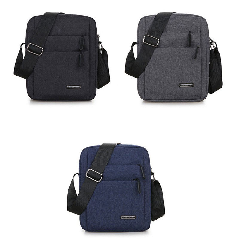 กระเป๋าสะพายข้างผ้าใบแฟชั่นสำหรับผู้ชายความจุขนาดใหญ่หลายกระเป๋าเรียบง่าย - รูปที่ 2