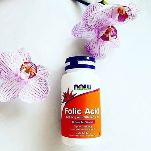 พร้อมส่ง Now Foods, Folic Acid with Vitamin B-12, 800 mcg, 250 Tablets 🤰🏻👶🏻