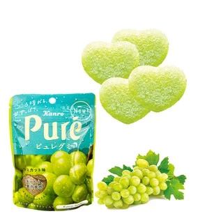 คันโระ ลูกอมเคี้ยวหนึบรูปหัวใจ รสองุ่นมัสคัต ขนาด 56 กรัม - Kanro Pure Gummy Muscat Flavor