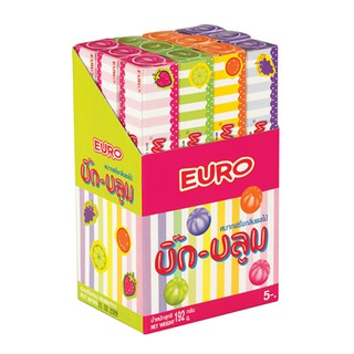 บิ๊ก-บลูม หมากฝรั่งกลิ่นผลไม้ ขนาด 16กรัม ยกกล่อง 12แท่ง EURO Bigbloom Fruit Gummy