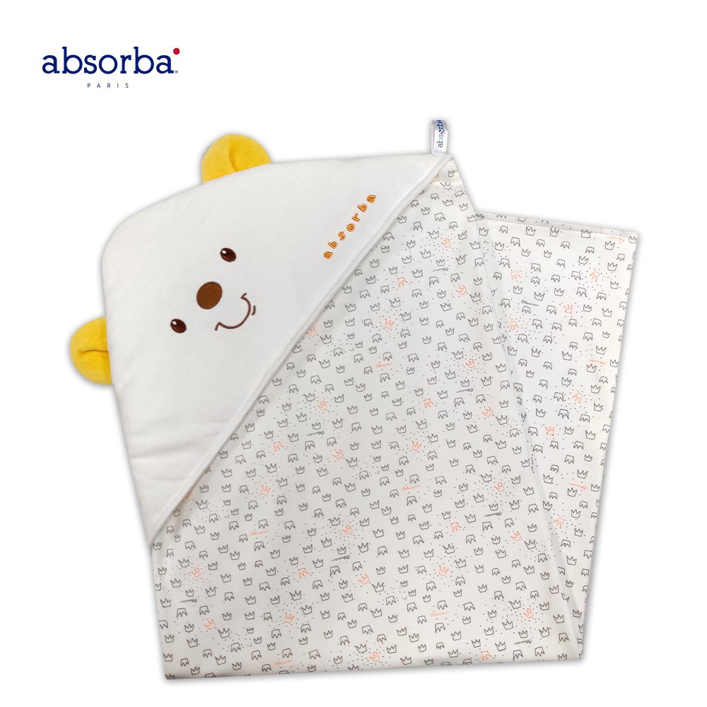 ❦♀❇absorba ผ้าห่อตัวเด็ก ผ้าคอตตอน 100% คอลเลคชั่น Princess ขนาด 30x32 นิ้ว แพ็ค 1 ผืน- R21SOKOE01FA
