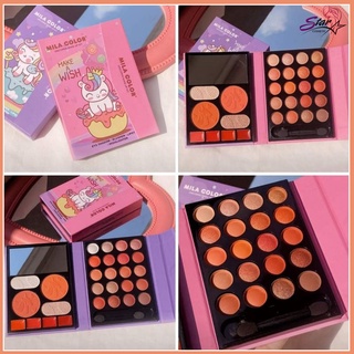 MC5039 พาเลทแต่งตากระเป๋า รูปปกยูนิคอนร์ MILA COLOR​ Eyeshadow อายแชโดว์​ บ​ลัช​ออน​ ลิปสติก​ คิ้ว​ฝุ่น