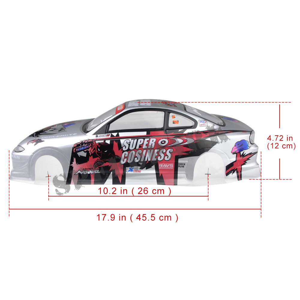 1/10 RC รถ Nissan S15 1/10 PVC พ่นฟรีถ้วยไฟท้าย Wing Drift King hsp mst 3R D5S - รูปที่ 3