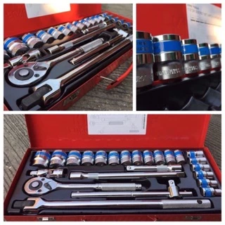 เซ็ตสุดคุ้ม !!! ชุดบล๊อก EUROKING 24 ชิ้น พร้อมกันประแจ แหวนข้าง ปากตาย YETI 14 ชิ้น
