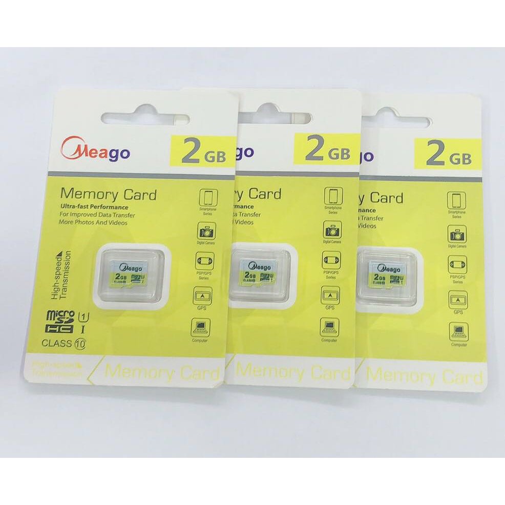 (ของแท้100%) Meago เมมโมรี่การ์ด 2GB 4GB 8GB 16GB 32GB 64GB SDHC/SDXC Class 10 UHS-I Micro SD Card