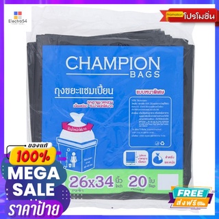 แชมเปี้ยนถุงขยะแบบหนา 26X34นิ้ว 20 ใบCHAMPION(EXTRA STRONG)26X34 INCH 20 BAGS