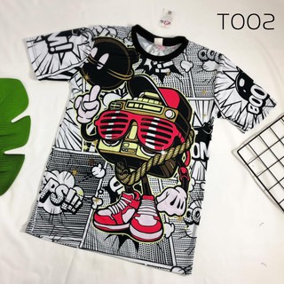 เสื้อยืดพิมพ์ลายคอกลมผ้าโพลีเอสเตอร์T002