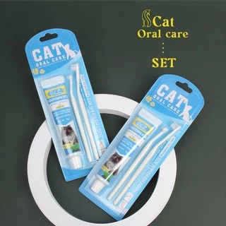พร้อมส่ง ชุดแปรงสีฟันสัตว์เลี้ยง ชุดทำความสะอาดฟันแมว ยาสีฟันพร้อมแปรง ลดกลิ่นปาก ลดการสะสมของแบคทีเรีย