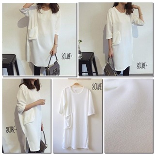 :::basic one pocket tee dress:::