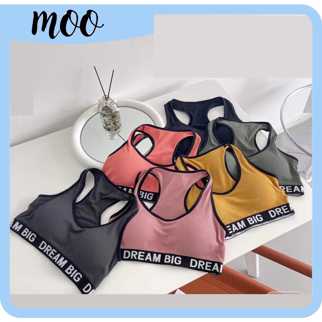 Moo B720 BRA Women& 39;s GYM/Sports Lingerie Set Model List with "ฝันใหญ่" การเขียนวัสดุเย็น