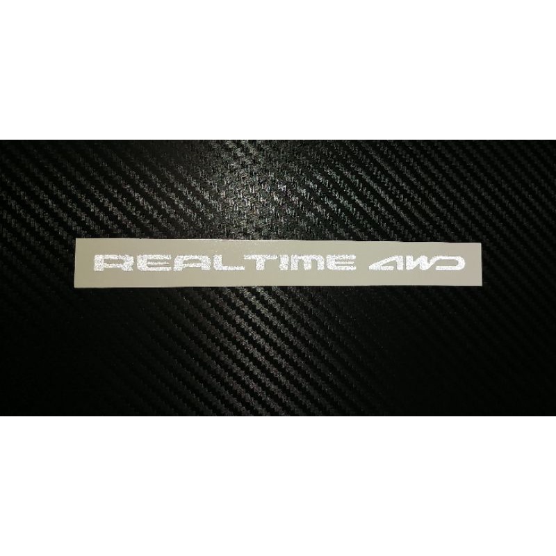 สติ๊กเกอร์ติดกระจกหลังรถ REAL TIME 4WD งานตัดไดรคัทสะท้อนแสง