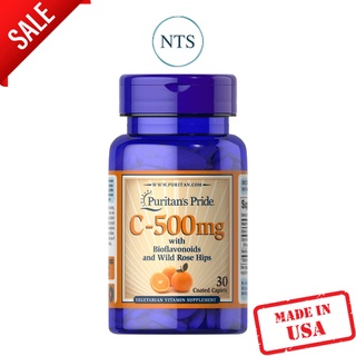 สินค้าพร้อมส่ง Puritan’s Pride Vitamin C-500 mg with Bioflavonoids &amp; Rose Hips รับประกันของแท้