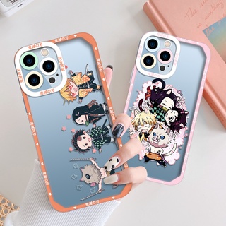 เคสโทรศัพท์มือถือ ซิลิโคนนิ่ม แบบใส ลายอะนิเมะดาบพิฆาตอสูร พร้อมสายคล้อง สําหรับ iPhone 7 8Plus X XS Max XR 12 13 Mini SE 2022