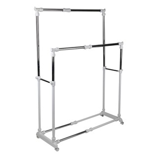 ราวแขวนผ้า 2 ราว ปรับระดับได้ 135x47x174 ซม. CLOTH RACK 2 BARS 135 X 47 X 174 CM